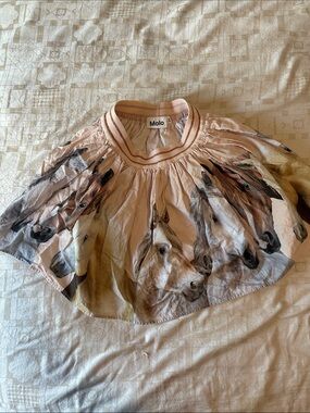 Molo Pink Horse-Print Girls' Blouse